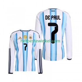 Argentinië Rodrigo De Paul 7 World Cup Voetbalshirts Thuis 2026 - LS